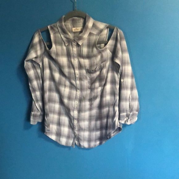 COPY - Holster Cold Shoulder Flannel Button Up Shirt - Picture 2 of 2